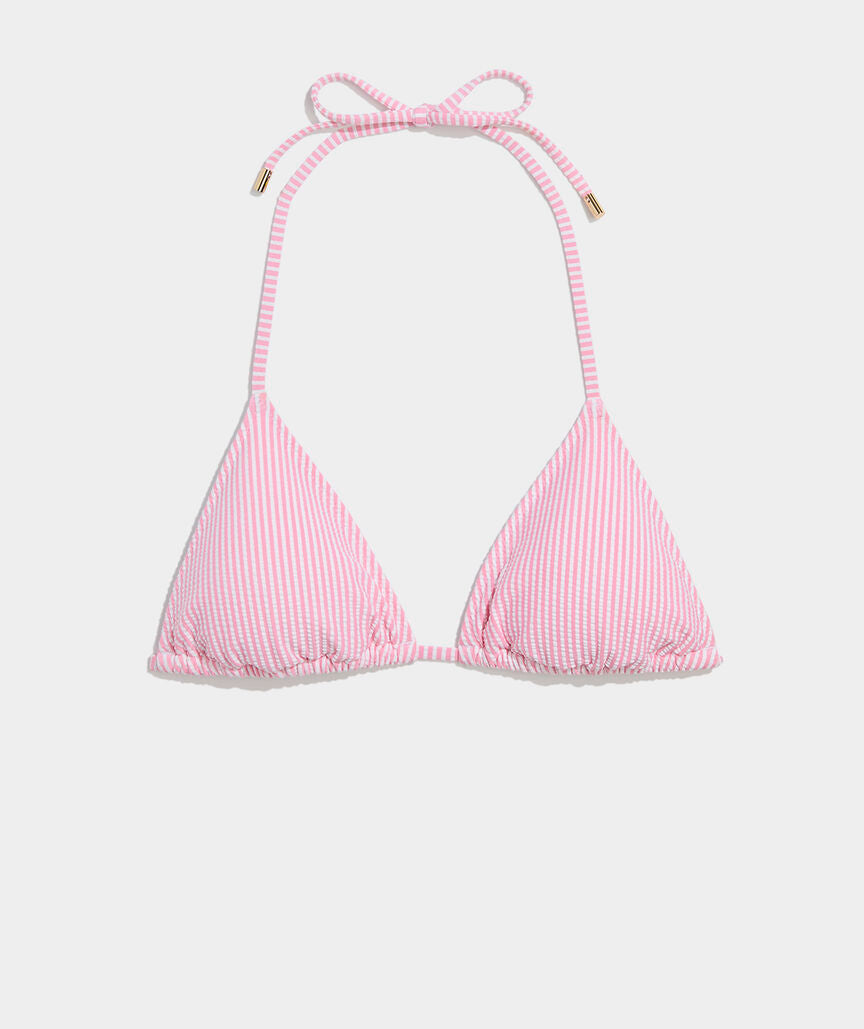 Seagrove Seersucker String Bikini Top - Vineyard Ss Pb/Wc