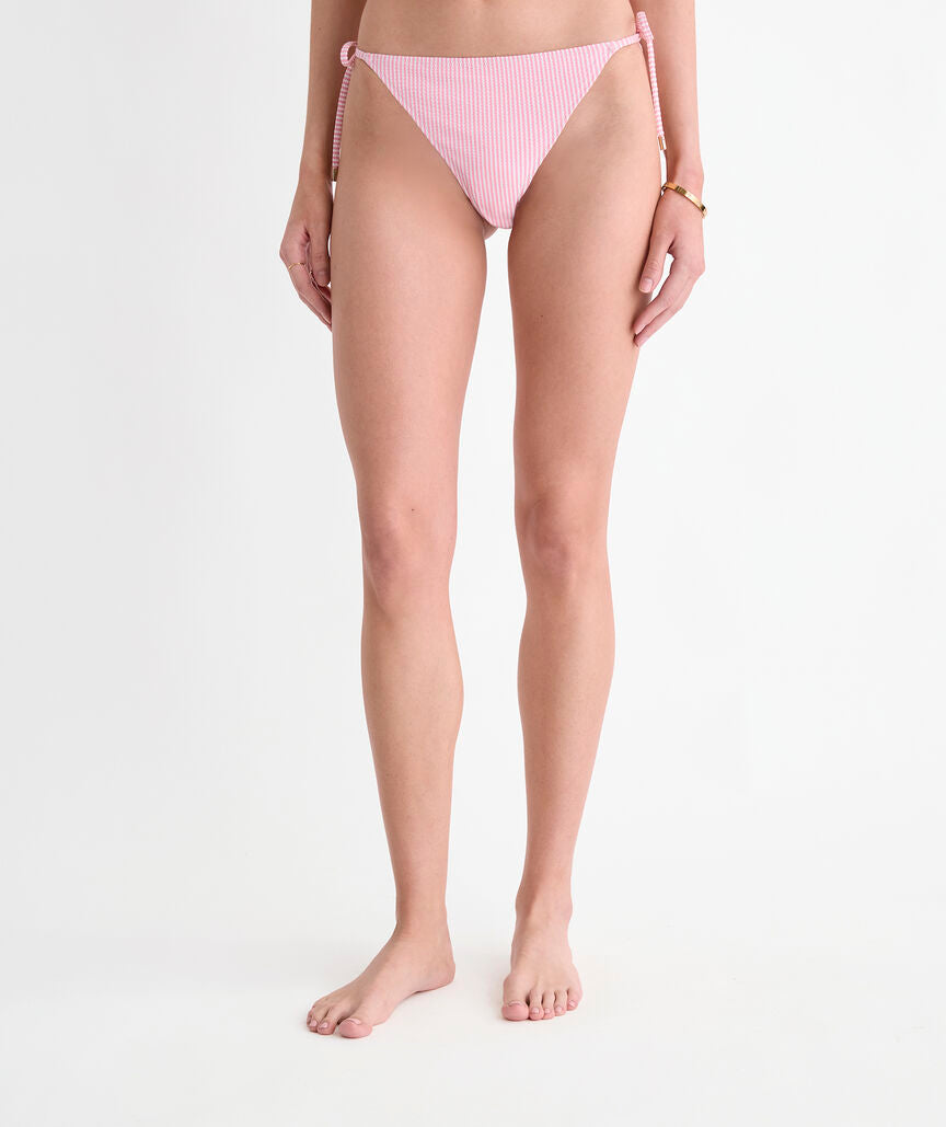 Seagrove Seersucker String Bikini Bottom - Vineyard Ss Pb/Wc
