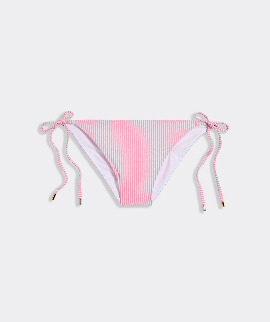 Seagrove Seersucker String Bikini Bottom - Vineyard Ss Pb/Wc