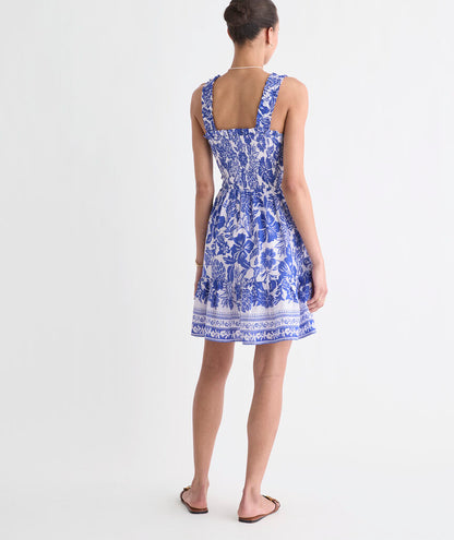 Ellen Smocked Mini Dress - Paradise Print White