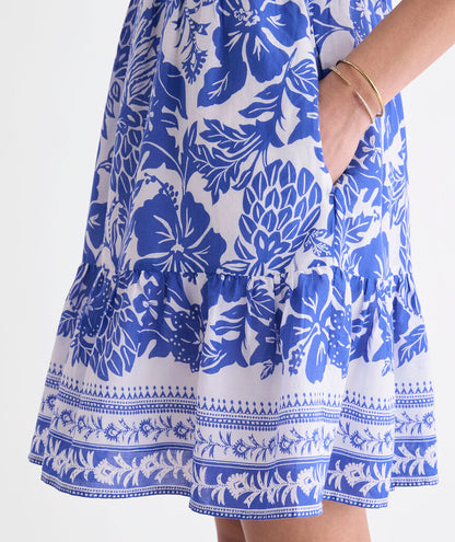 Ellen Smocked Mini Dress - Paradise Print White