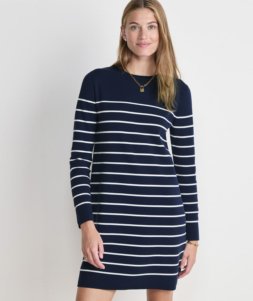 Katie Cotton Rollneck Sweater Dress - Nautical Navy