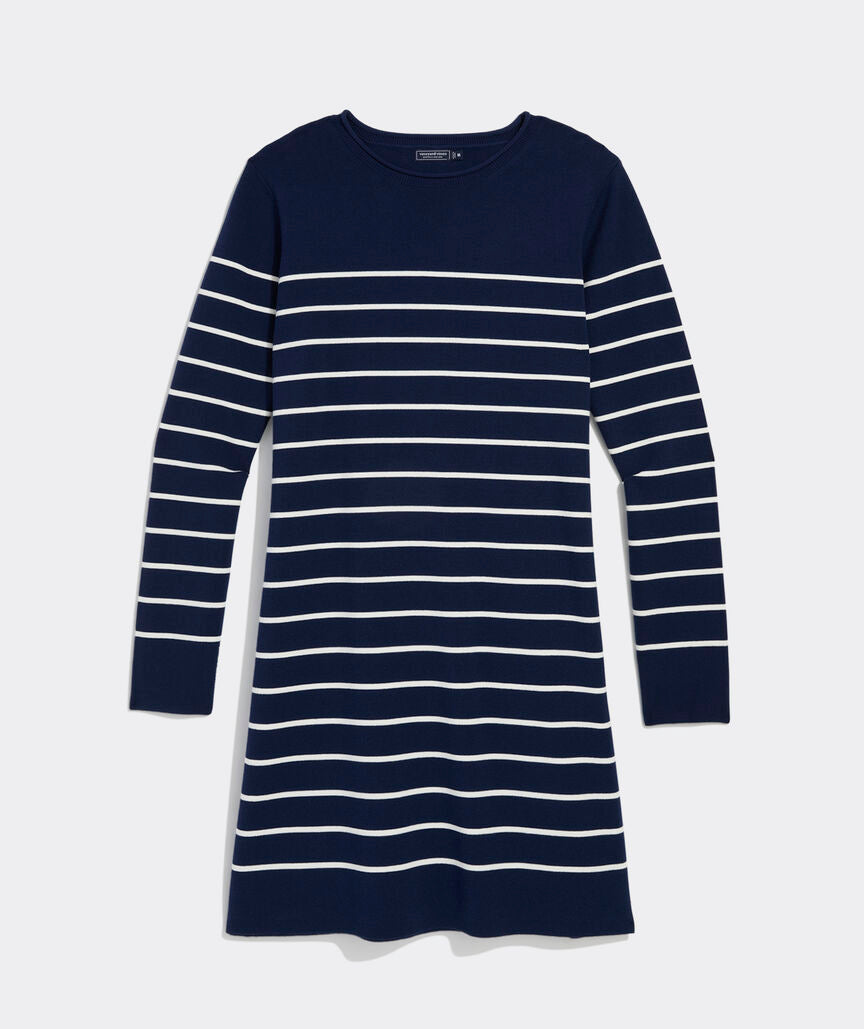 Katie Cotton Rollneck Sweater Dress - Nautical Navy