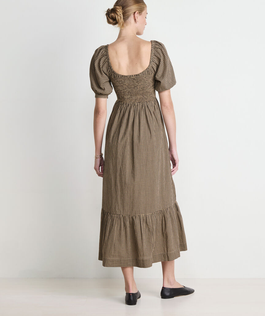 Ellen Maxi Dress - Gingham Cappuccino