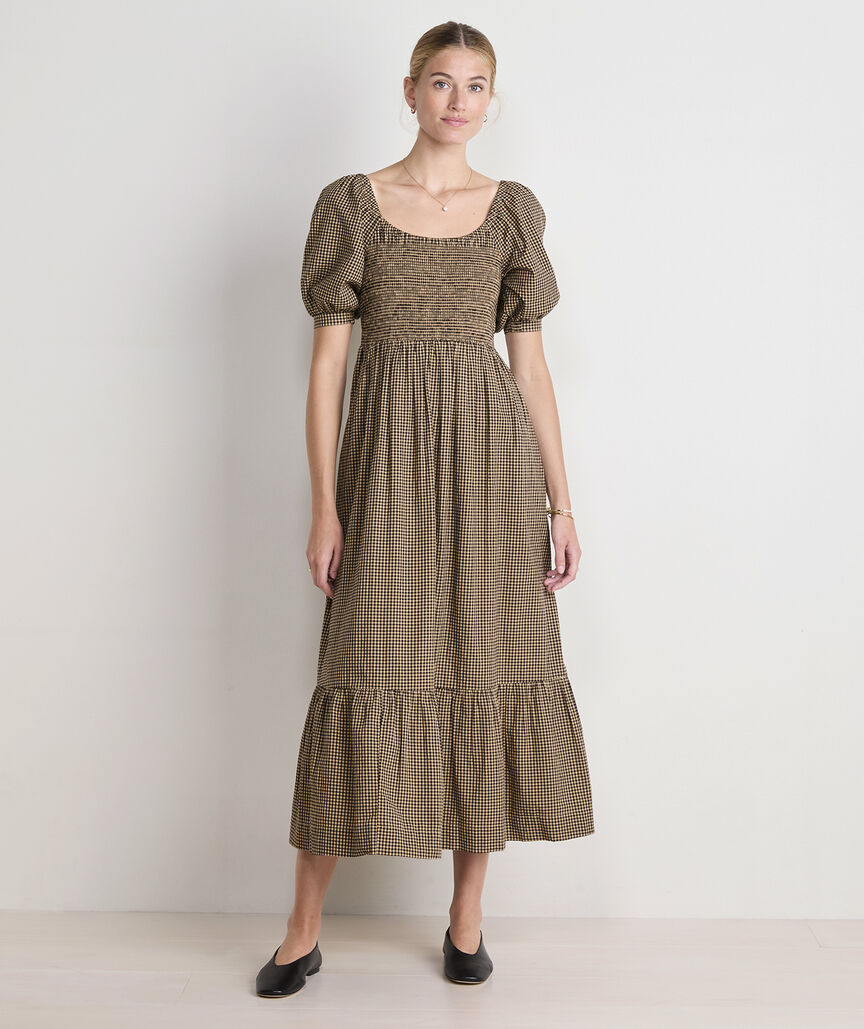 Ellen Maxi Dress - Gingham Cappuccino