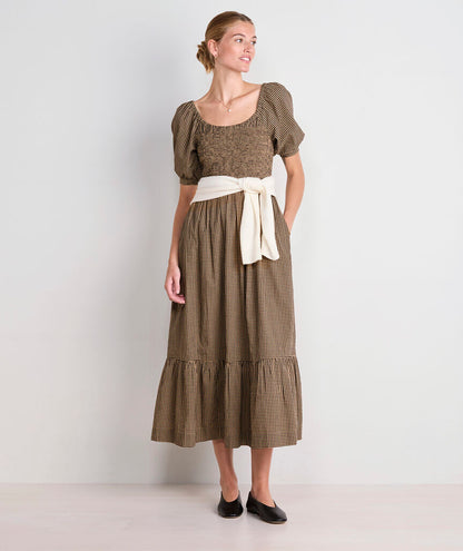 Ellen Maxi Dress - Gingham Cappuccino