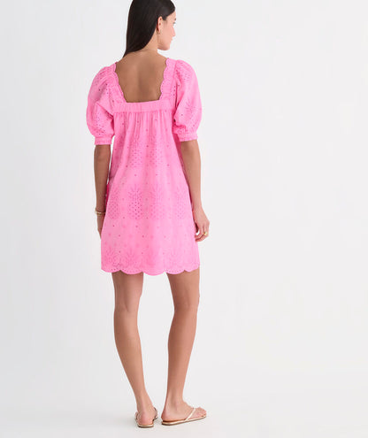 Serena Eyelet Dress - Neon Bloom