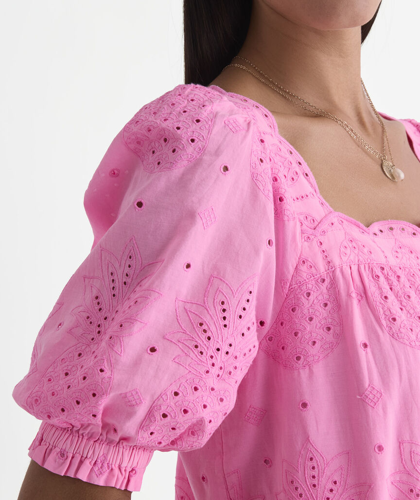 Serena Eyelet Dress - Neon Bloom