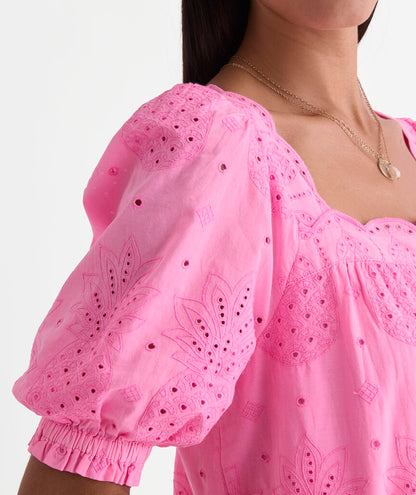 Serena Eyelet Dress - Neon Bloom