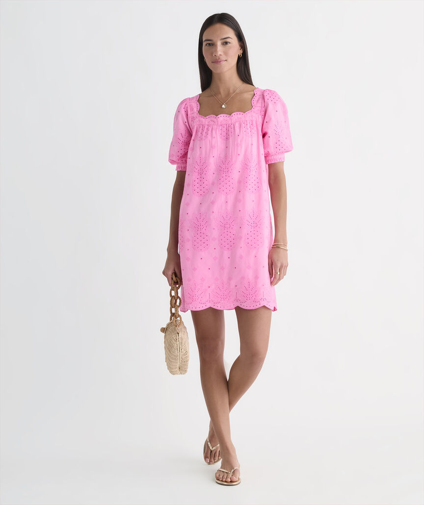 Serena Eyelet Dress - Neon Bloom