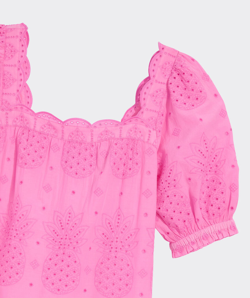 Serena Eyelet Dress - Neon Bloom