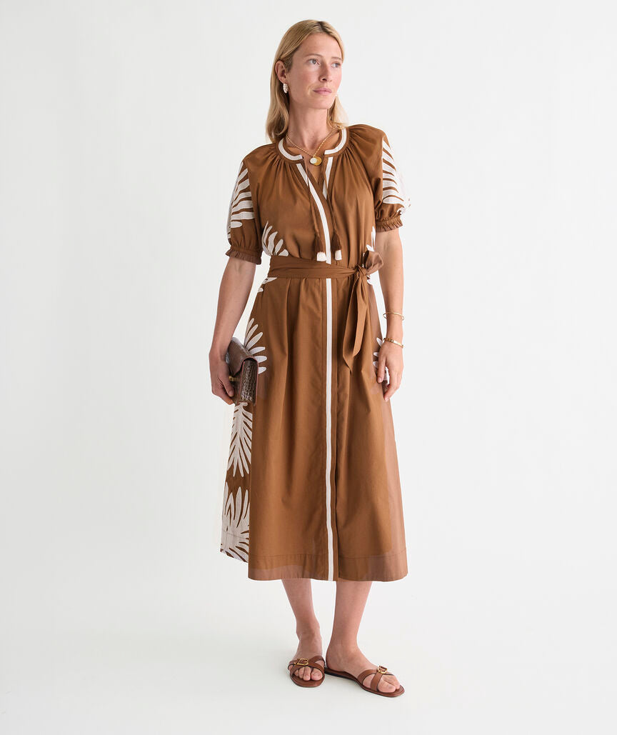 Naomi Appliqué Midi Dress - Coconut