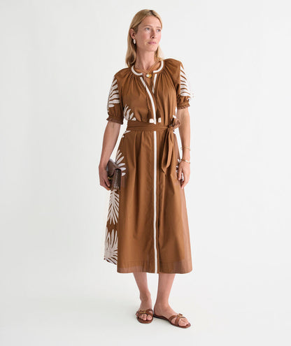 Naomi Appliqué Midi Dress - Coconut