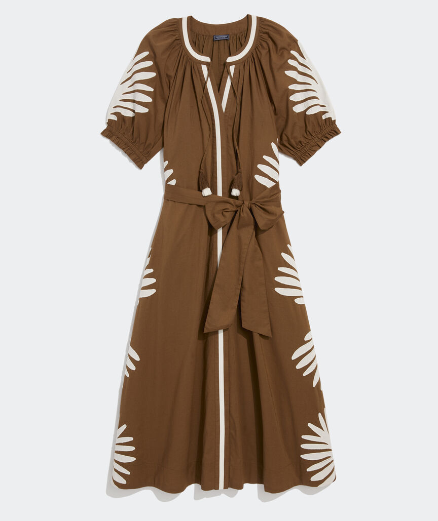 Naomi Appliqué Midi Dress - Coconut