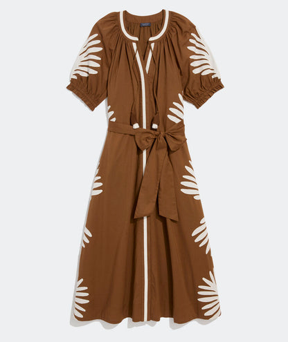 Naomi Appliqué Midi Dress - Coconut