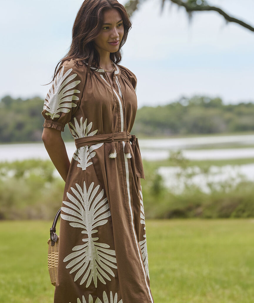 Naomi Appliqué Midi Dress - Coconut