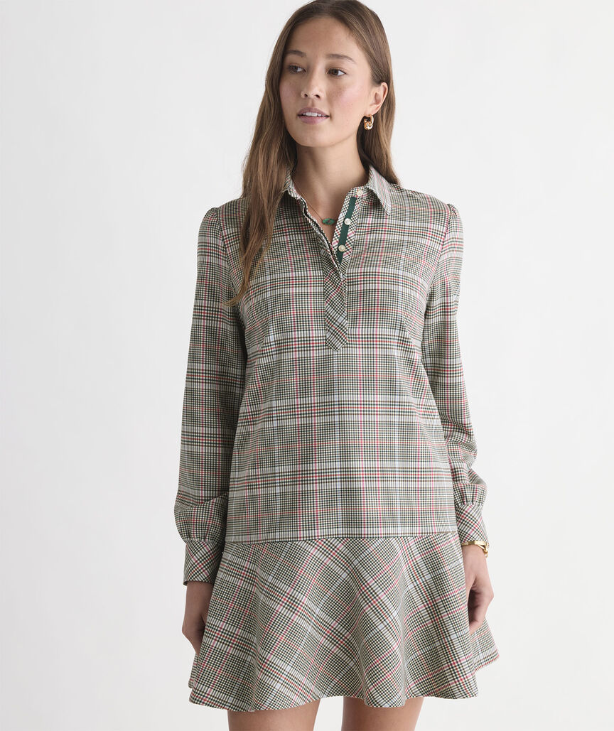 Pippa Wool Dress - Bea Plaid Marsh