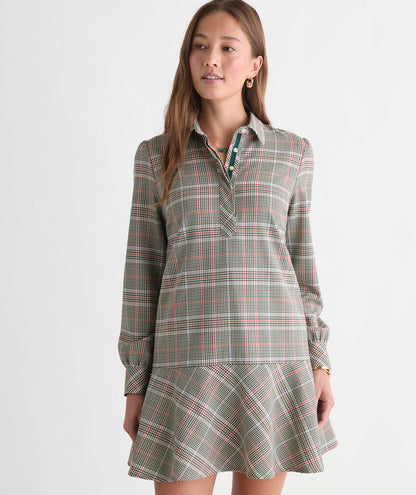 Pippa Wool Dress - Bea Plaid Marsh