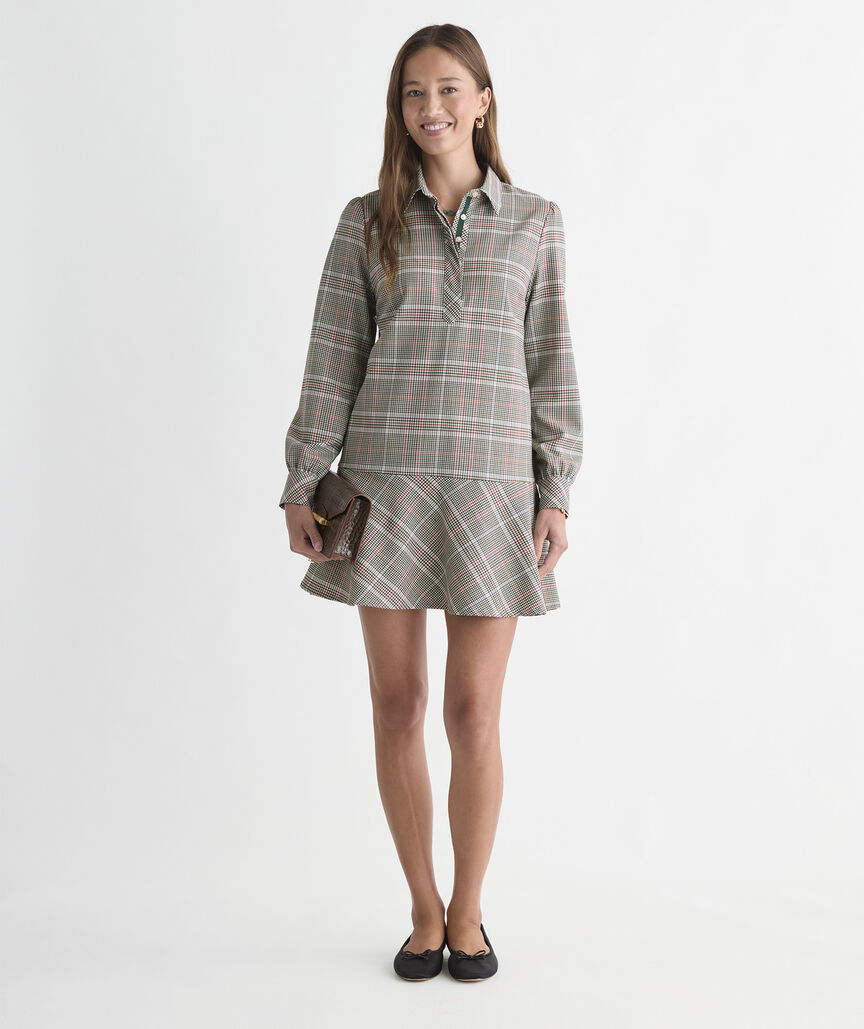 Pippa Wool Dress - Bea Plaid Marsh