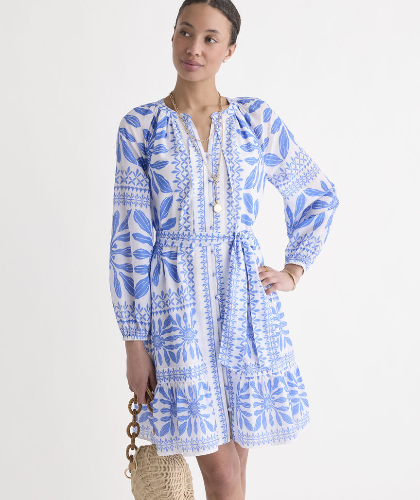 Lucy Mini Dress - Haven Tile Blue