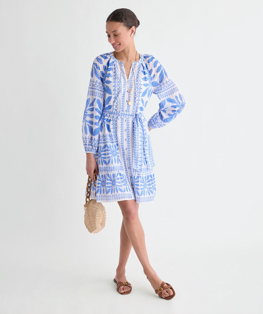 Lucy Mini Dress - Haven Tile Blue