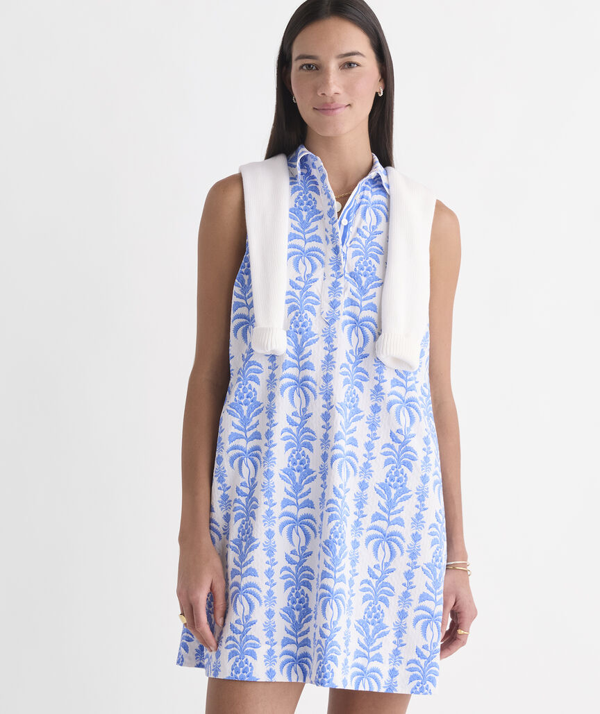 Printed Pippa Harbor Dress -  Breaker Palm Stripe