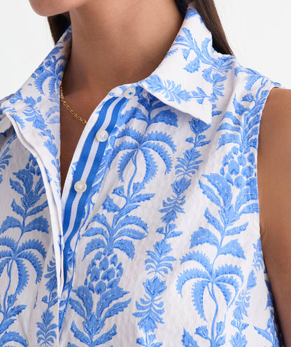 Printed Pippa Harbor Dress -  Breaker Palm Stripe