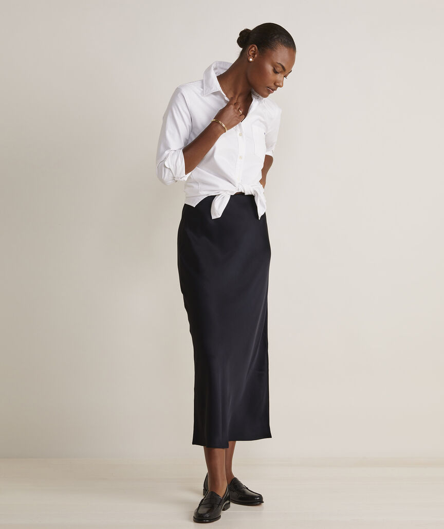 Silky Slip Skirt - jet Black