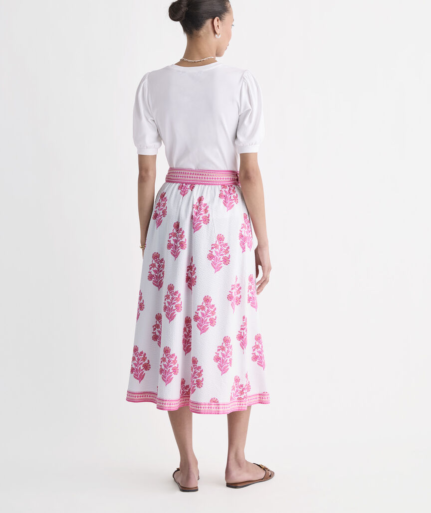 Wren Wrap Skirt - Floral White Cap