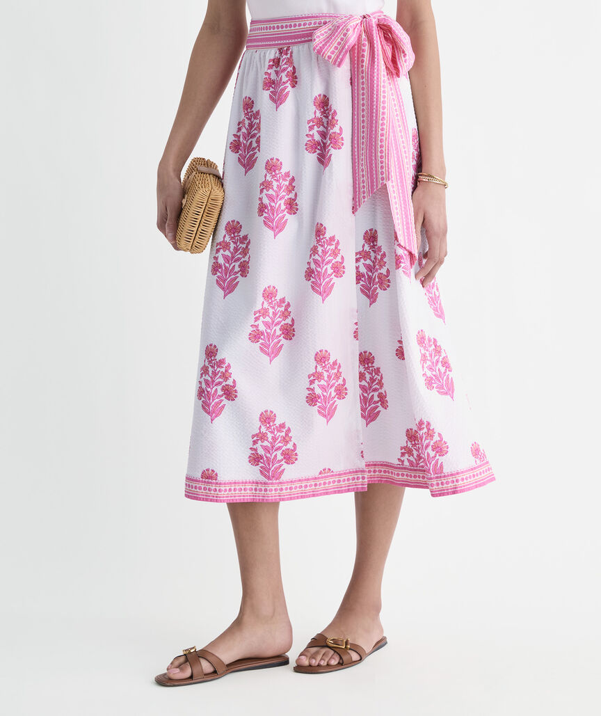 Wren Wrap Skirt - Floral White Cap