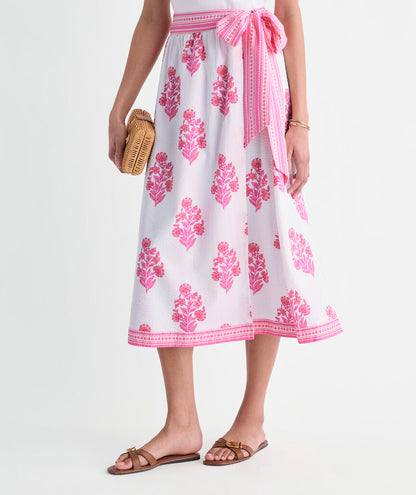 Wren Wrap Skirt - Floral White Cap