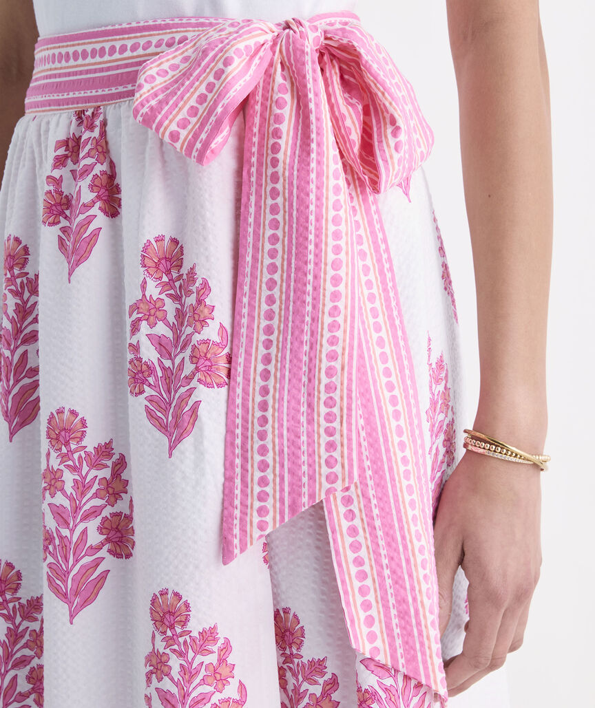 Wren Wrap Skirt - Floral White Cap