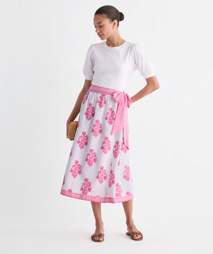 Wren Wrap Skirt - Floral White Cap