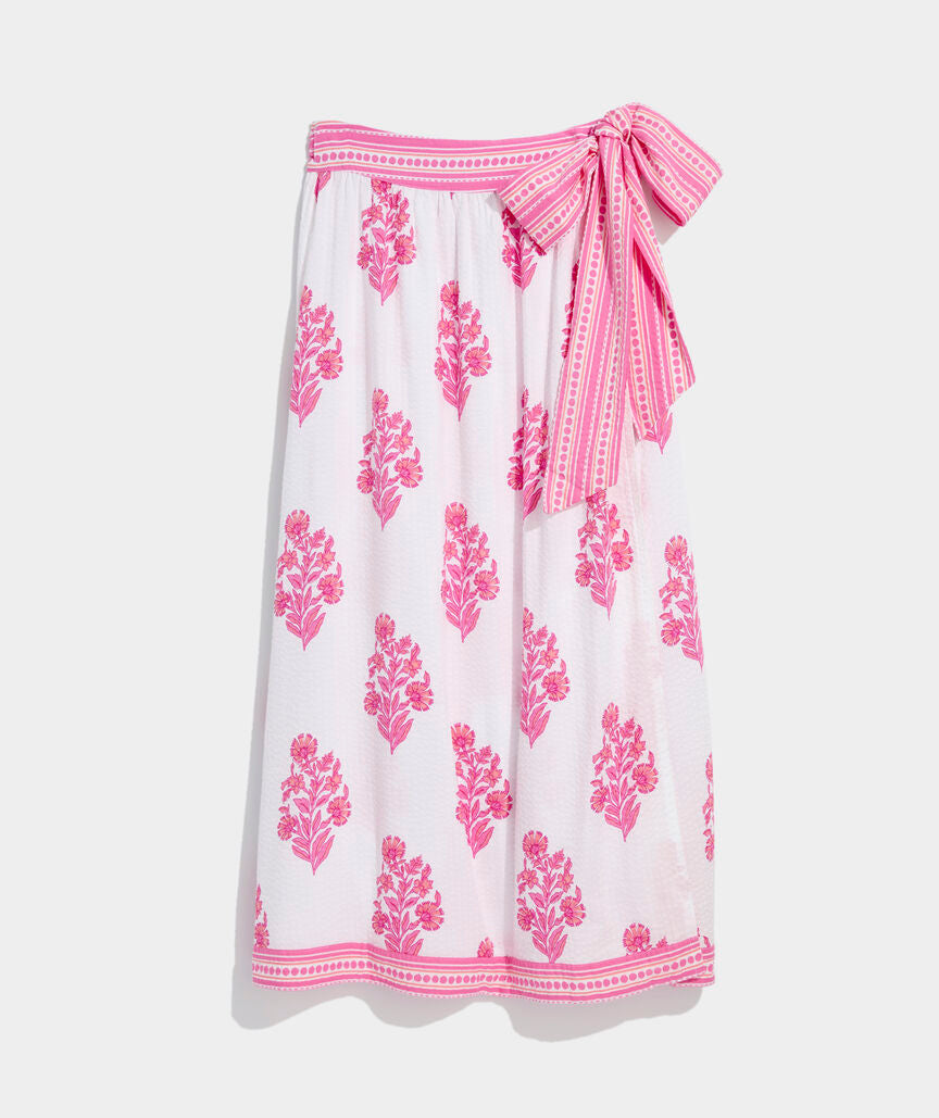 Wren Wrap Skirt - Floral White Cap
