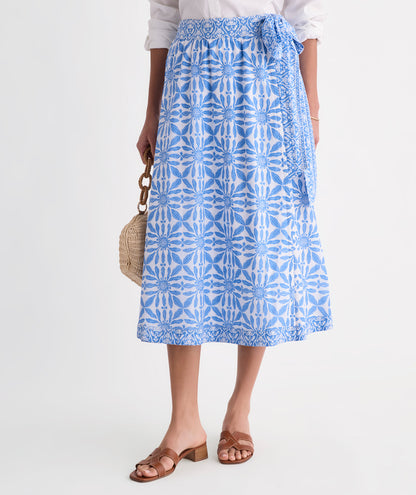 Wren Wrap Skirt - Haven Tile Blue