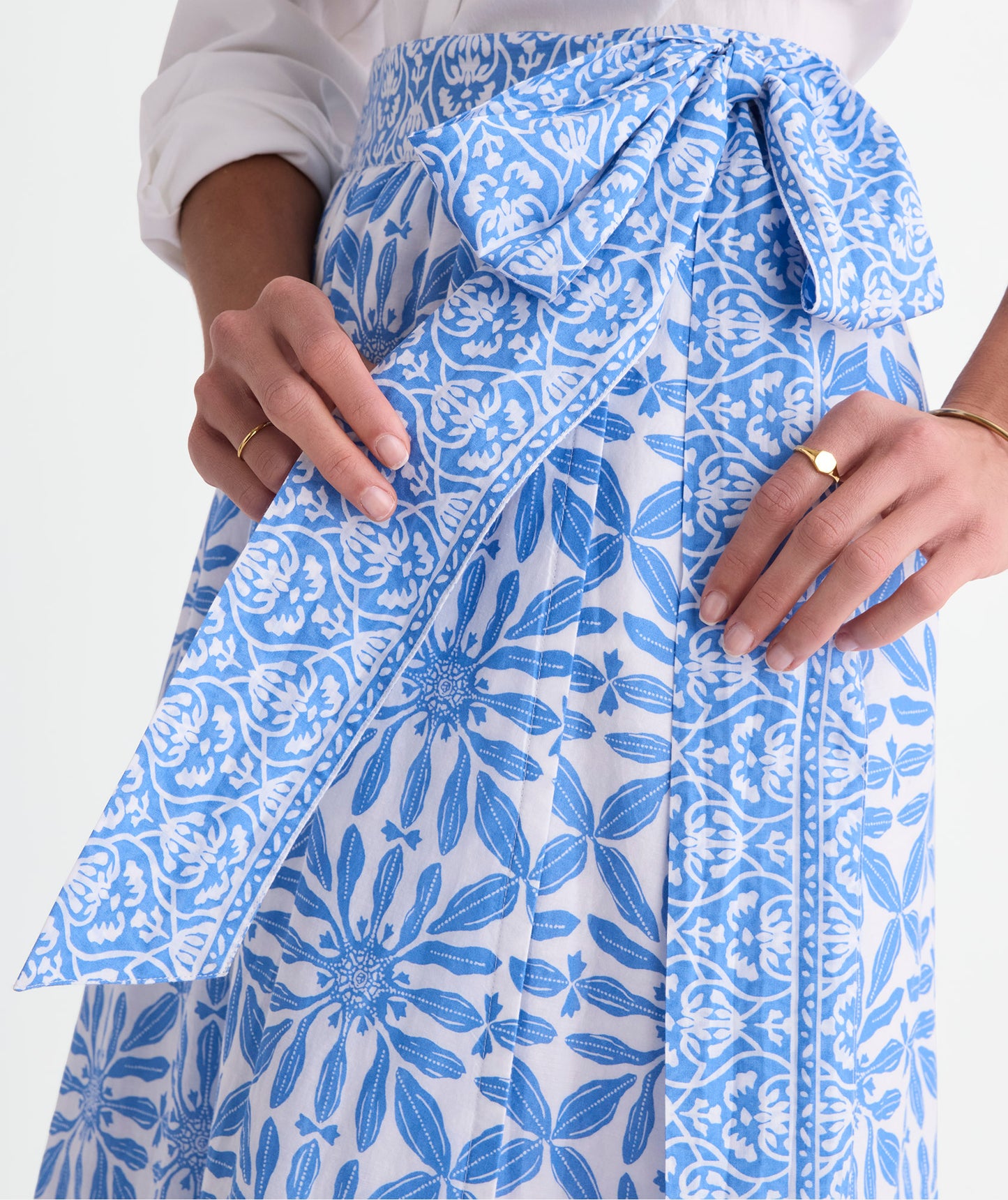 Wren Wrap Skirt - Haven Tile Blue