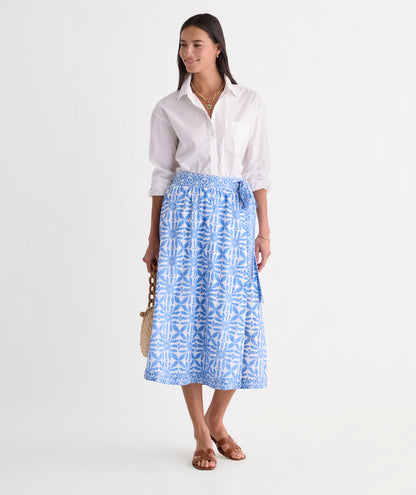 Wren Wrap Skirt - Haven Tile Blue