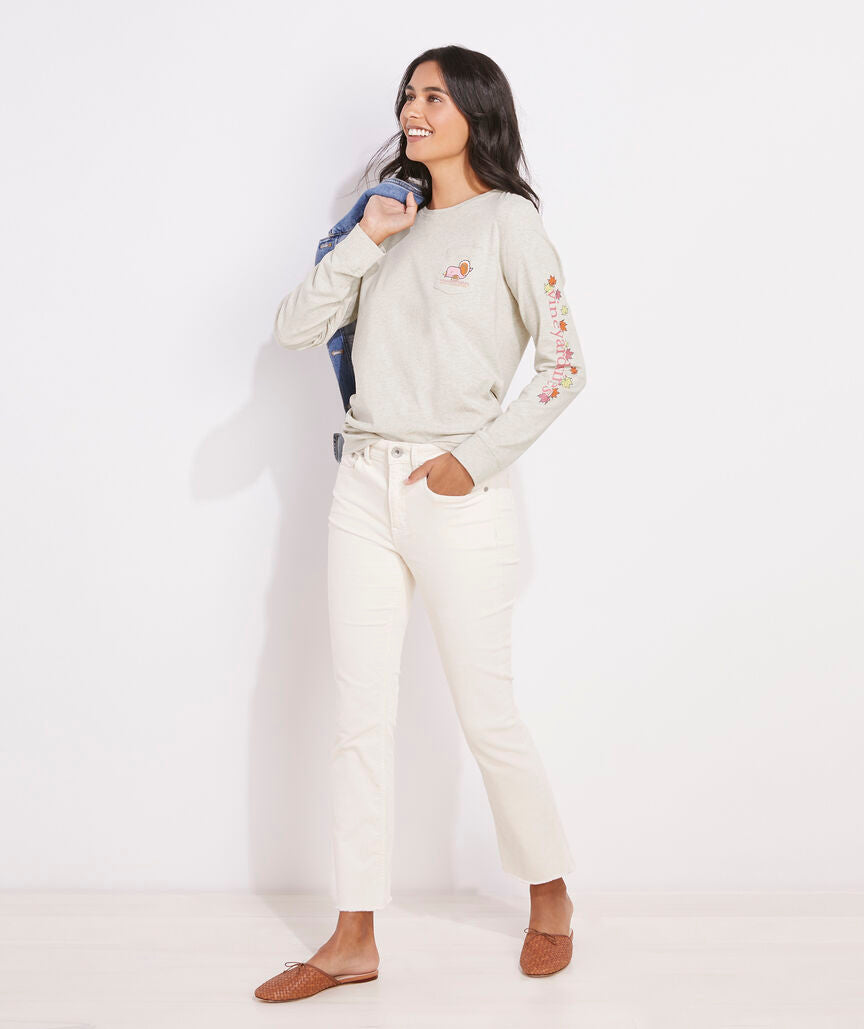 Women's Thanksgiving Icons Long-Sleeve Pocket Tee