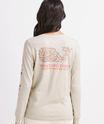 Women's Thanksgiving Icons Long-Sleeve Pocket Tee