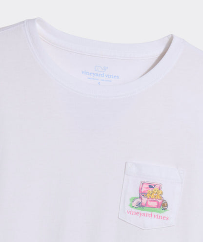Football Field Pups Long-Sleeve Pocket Tee