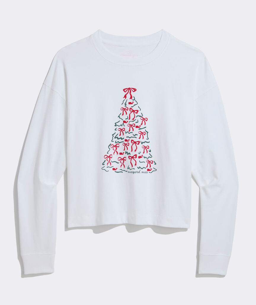 Women's Bow Tree Long-Sleeve Boxy Tee