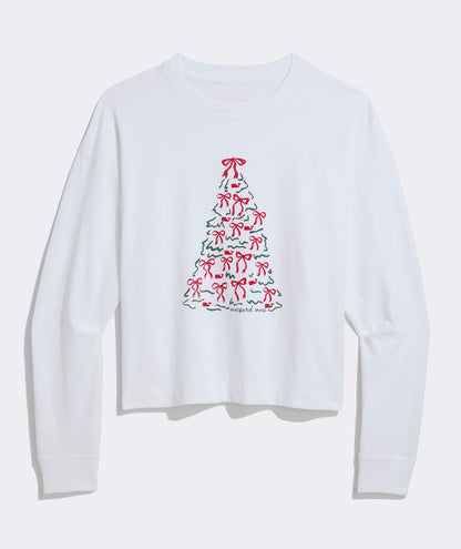 Women's Bow Tree Long-Sleeve Boxy Tee