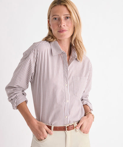 Birdie Button Down - Feeder Coconut/White Stripe