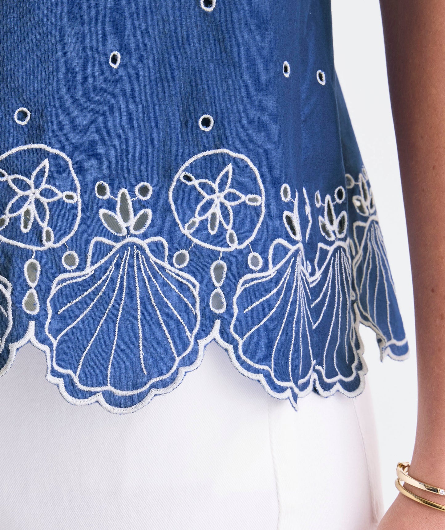 Serena Eyelet Top - Moonshine