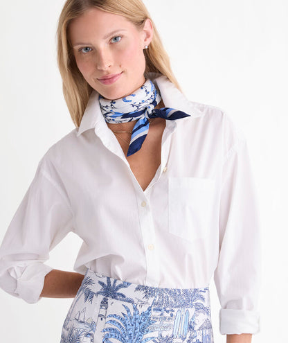 Kentucky Derby Women's Silk Scarf - Serenity Blue