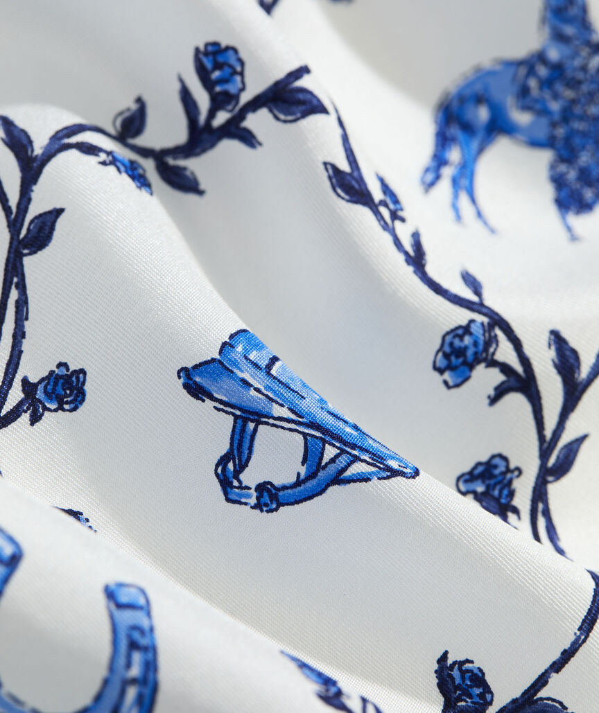 Kentucky Derby Women's Silk Scarf - Serenity Blue