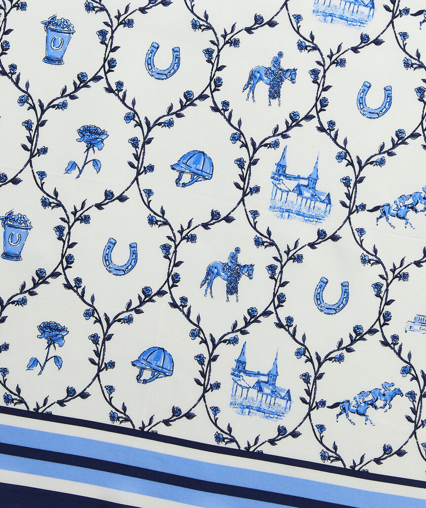 Kentucky Derby Women's Silk Scarf - Serenity Blue