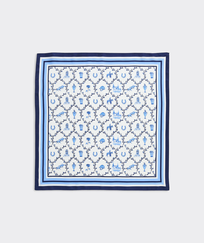 Kentucky Derby Women's Silk Scarf - Serenity Blue