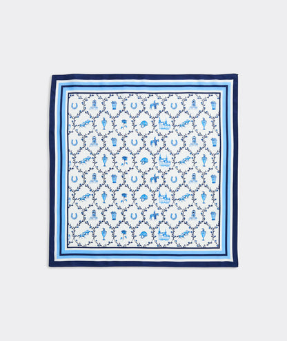 Kentucky Derby Women's Silk Scarf - Serenity Blue