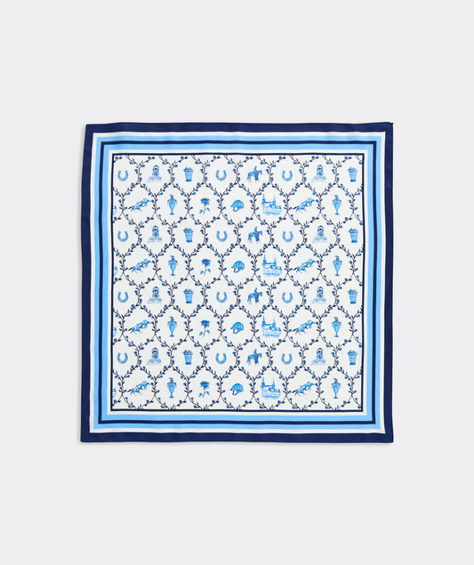 Kentucky Derby Women's Silk Scarf - Serenity Blue